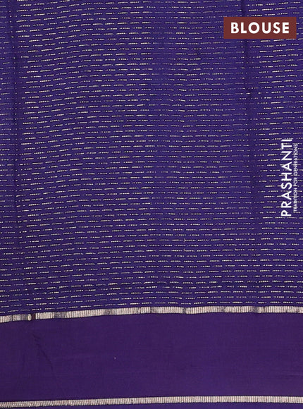 Semi chanderi saree dark mustard and violet with allover zari weaves and embroidery zari border