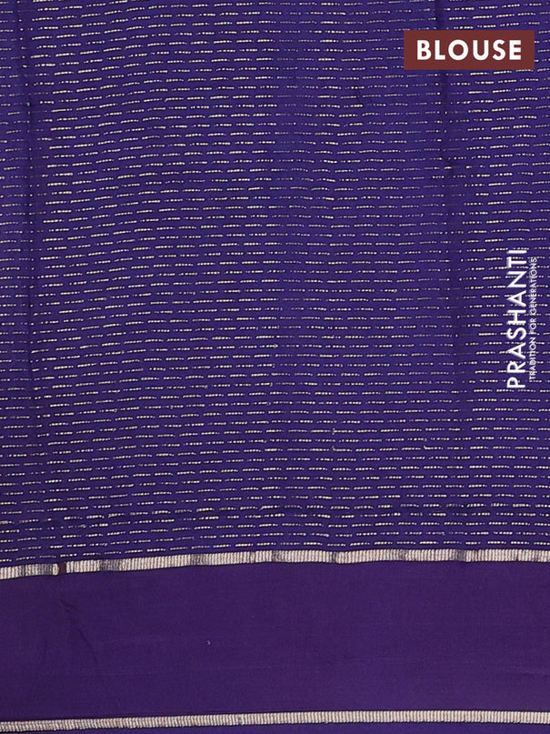 Semi chanderi saree dark mustard and violet with allover zari weaves and embroidery zari border