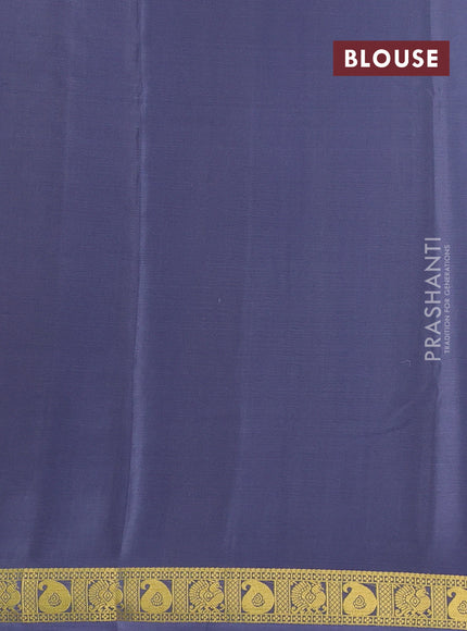 Pure mysore silk saree black and grey with allover zari stripes pattern & buttas and zari woven border