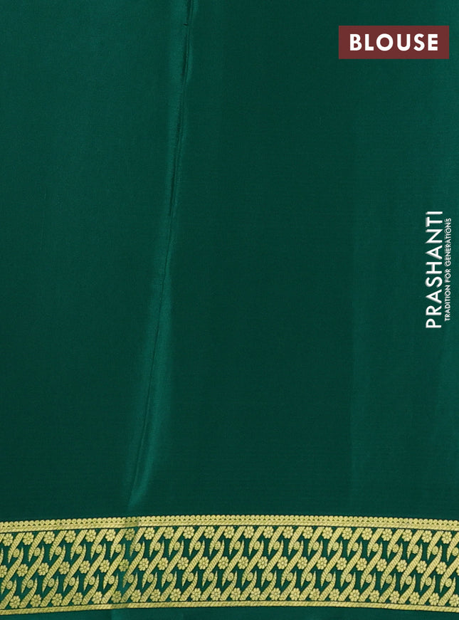 Pure mysore silk saree green with allover zari woven buttas and zari woven border