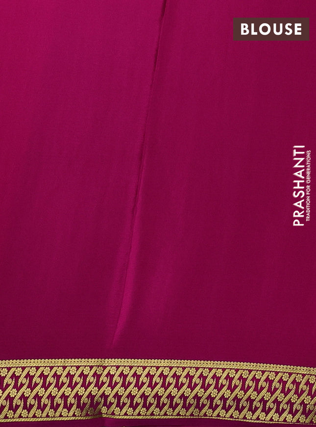 Pure mysore silk saree dark pink with allover zari woven buttas and zari woven border