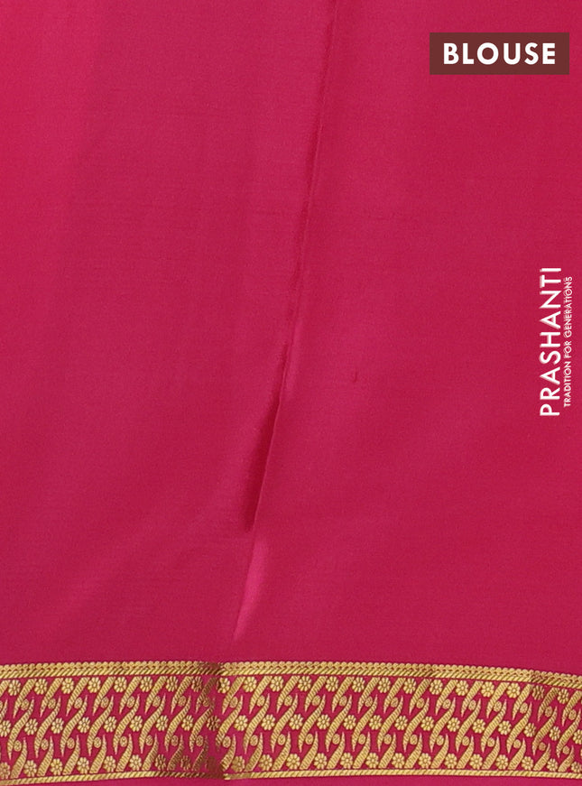 Pure mysore silk saree peach pink with allover zari woven buttas and zari woven border