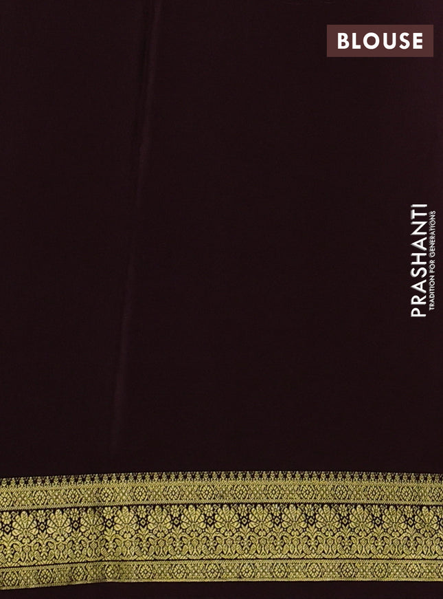 Pure mysore silk saree coffee brown with allover zari woven buttas and zari woven border