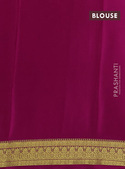 Pure mysore silk saree dark pink with allover zari woven buttas and zari woven border