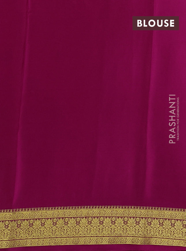 Pure mysore silk saree dark pink with allover zari woven buttas and zari woven border