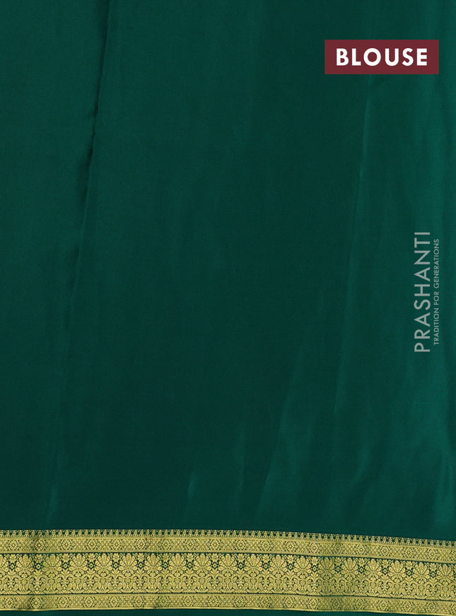 Pure mysore silk saree green with allover zari woven buttas and zari woven border