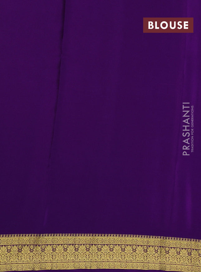 Pure mysore silk saree violet with allover zari woven buttas and zari woven border