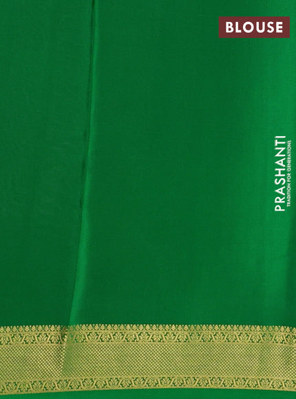 Pure mysore silk saree pastel purple and green with allover zari checked pattern and zari woven border
