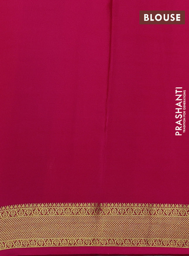 Pure mysore silk saree mustard yellow and pink with allover zari checked pattern and zari woven border