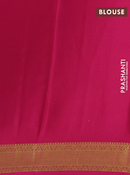 Pure mysore silk saree coffee brown and pink with allover zari checked pattern and zari woven border
