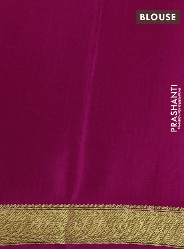 Pure mysore silk saree magenta pink with allover zari woven buttas and zari woven border