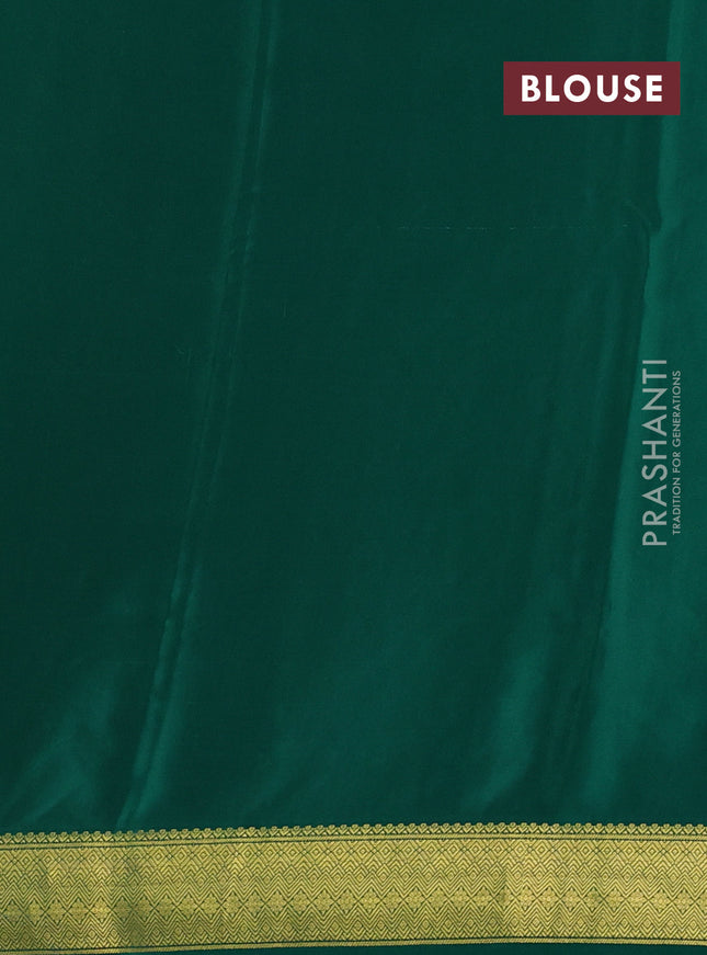 Pure mysore silk saree green with allover zari woven buttas and zari woven border