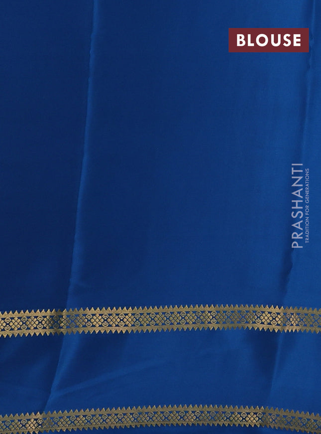Pure mysore silk saree lime yellow and cs blue with plain body and rettapet zari woven border