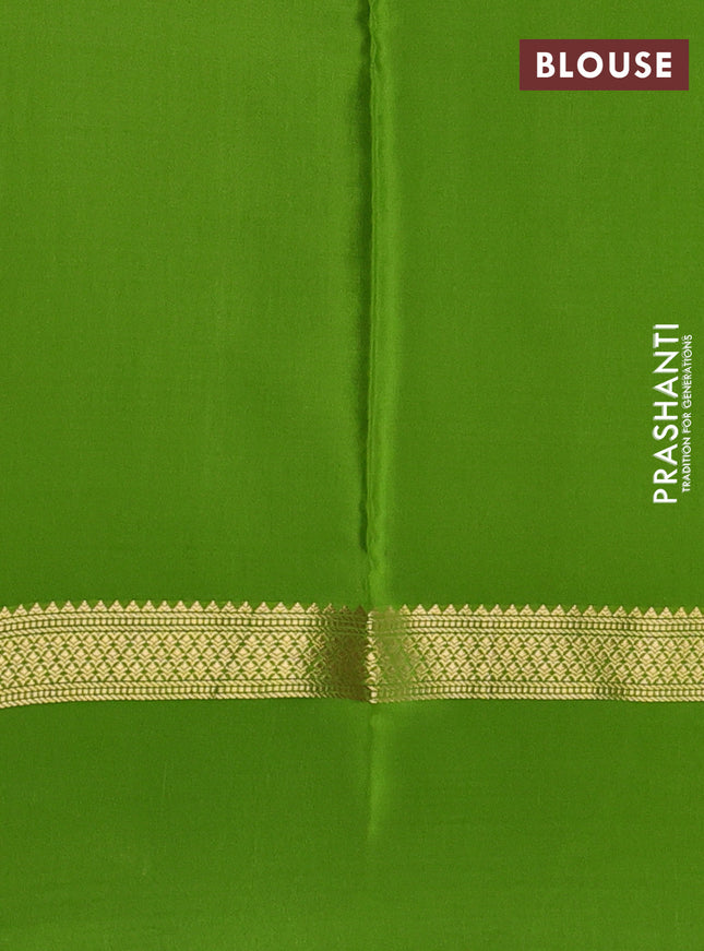 Pure mysore silk saree deep maroon and light green with allover zari woven checked pattern and rettapet zari woven border