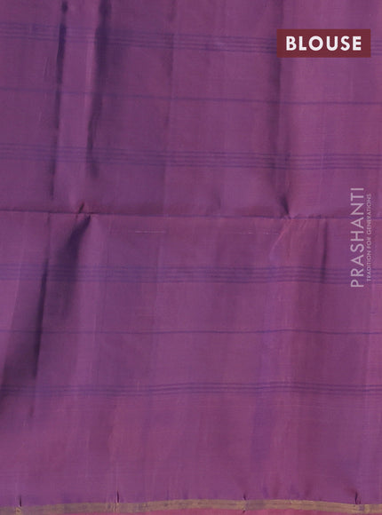 Kanchipuram soft silk saree navy blue and pastel pink with zari woven buttas and zari woven butta border