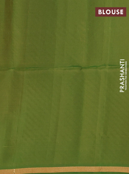 Kanchipuram soft silk saree yellow and green with zari woven buttas and zari woven border