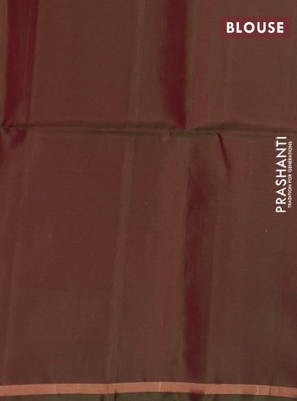 Kanchipuram soft silk saree pink and green with zari woven buttas and simple zari woven butta border