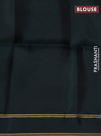Kanchipuram soft silk saree grey and green with zari woven buttas and rettapet zari woven border