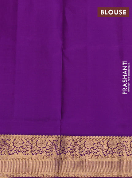 Pure soft silk saree purple and dark purple with allover zari woven buttas and zari woven floral border