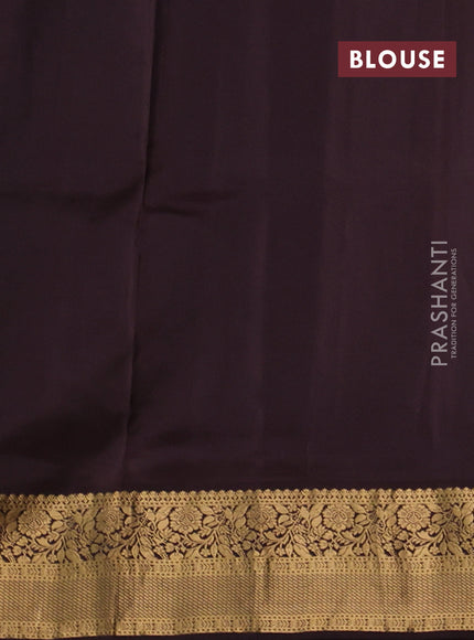 Pure soft silk saree pastel blue shade and brown with allover zari woven buttas and zari woven floral border