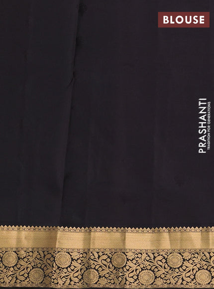 Pure soft silk saree pastel blue and black with allover zari woven buttas and zari woven floral border