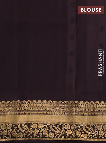 Pure soft silk saree pastel blue and coffee brown with allover zari woven buttas and zari woven border