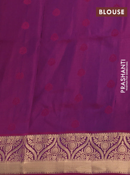 Pure soft silk saree blue and maroon with allover zari woven buttas and zari woven border