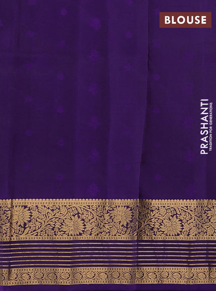 Pure soft silk saree green and blue with allover zari woven buttas and floral zari woven border