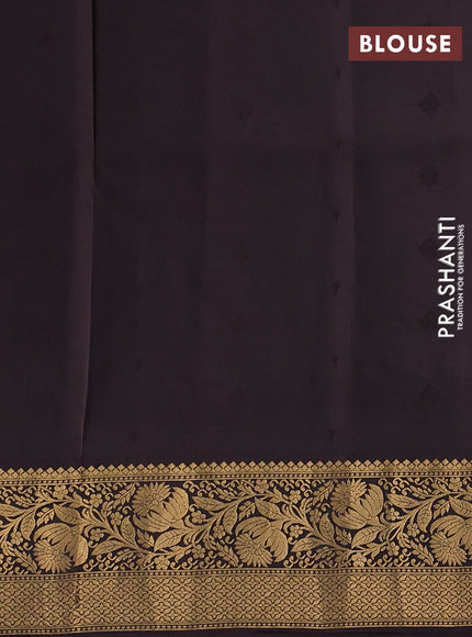 Pure soft silk saree dark mustard and coffee brown with allover zari woven buttas and rich zari woven floral border
