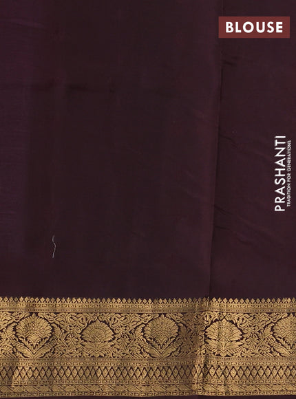 Pure soft silk saree purple shade and brown with allover zari woven buttas and rich zari woven border