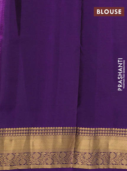 Pure soft silk saree maroon and violet with allover zari woven buttas and rich zari woven border
