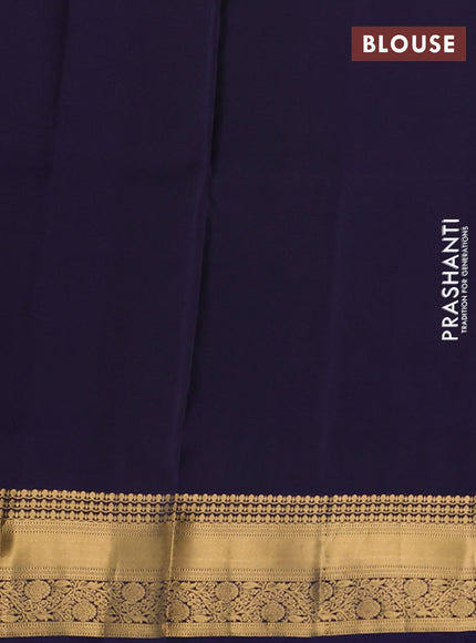 Pure soft silk saree dark grey and navy blue with allover zari woven buttas and rich zari woven border