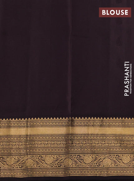 Pure soft silk saree pastel purple and coffee brown with allover zari woven buttas and rich zari woven border