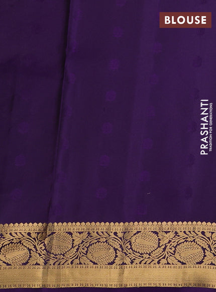 Pure soft silk saree grey and violet with allover zari woven buttas and floral zari woven border