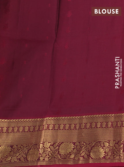 Pure soft silk saree green and magenta pink with allover zari woven buttas and rich zari woven border