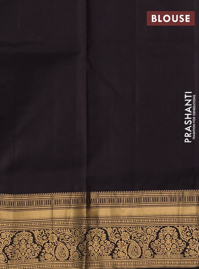 Pure soft silk saree pastel blue and coffee brown with allover zari woven buttas and rich zari woven border