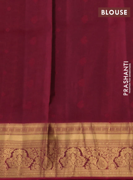 Pure soft silk saree dark mustard and dark magenta pink with allover zari woven buttas and rich zari woven border
