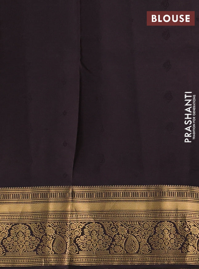Pure soft silk saree elaichi green and coffee brown with allover zari woven buttas and rich zari woven border