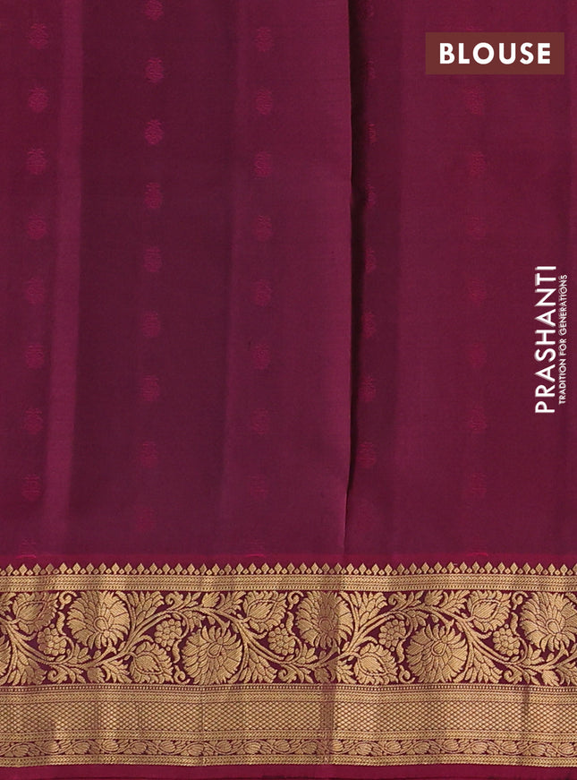 Pure soft silk saree green and maroon with allover zari woven buttas and floral zari woven border