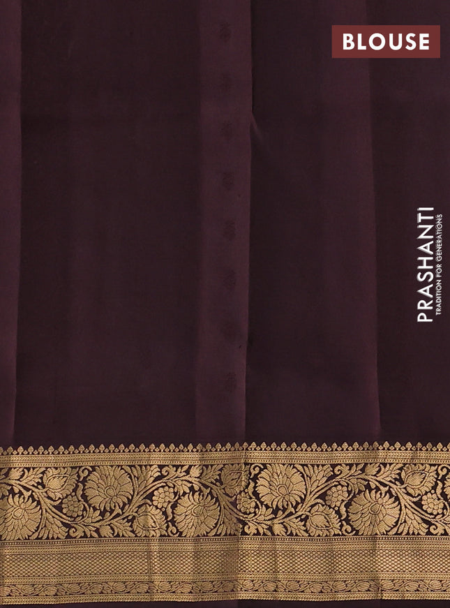 Pure soft silk saree pastel brown and coffee brown with allover zari woven buttas and rich zari woven border