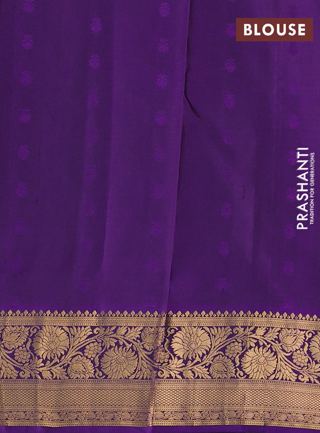 Pure soft silk saree maroon and violet with allover zari woven buttas and rich zari woven border