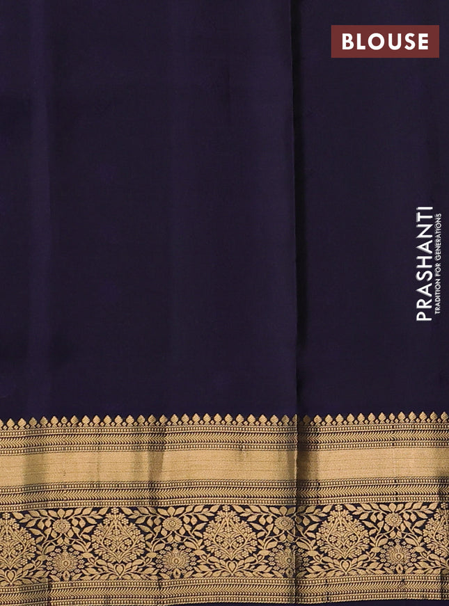 Pure soft silk saree elaichi green and navy blue with allover zari woven buttas and zari woven border