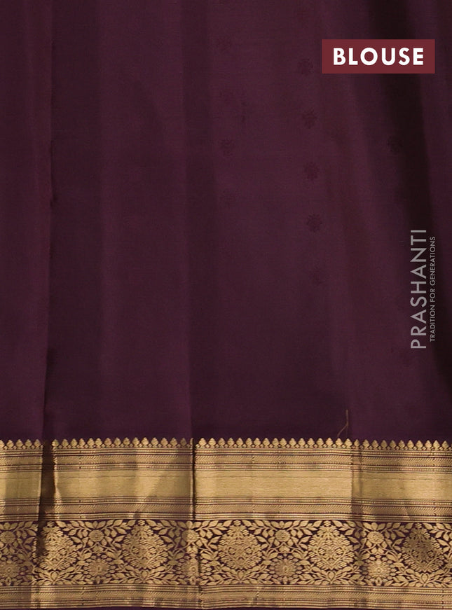 Pure soft silk saree green and wine shade with allover zari woven buttas and zari woven border