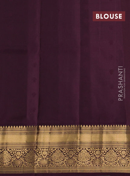 Pure soft silk saree peacock green and wine shade with allover zari woven buttas and zari woven border