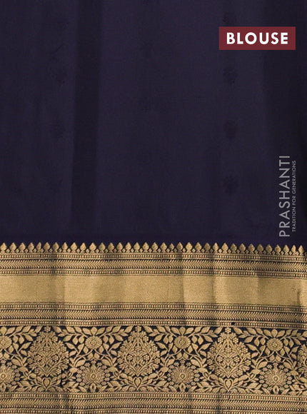 Pure soft silk saree grey shade and navy blue with allover zari woven buttas and zari woven border