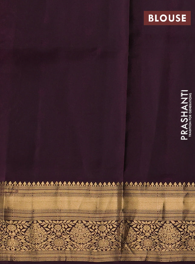 Pure soft silk saree grey shade and wine shade with allover zari woven buttas and floral zari woven border