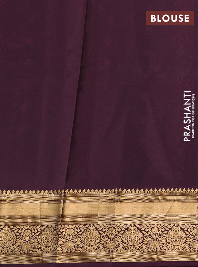 Pure soft silk saree pastel purple and wine shade with allover zari woven buttas and floral zari woven border