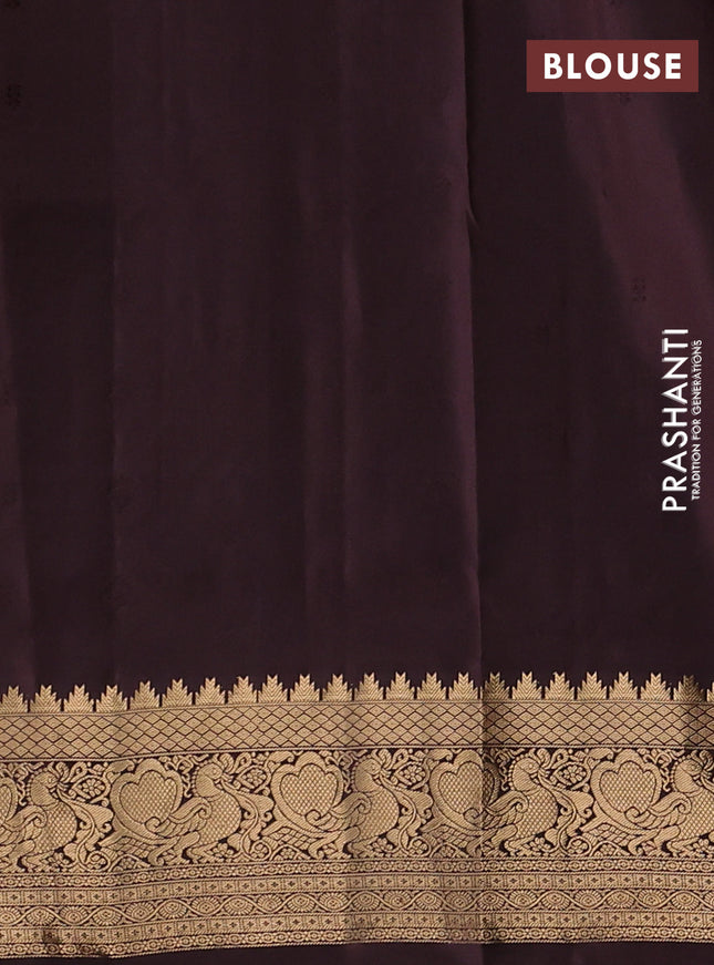 Pure soft silk saree rustic orange and coffee brown with allover zari woven buttas and annam zari woven border