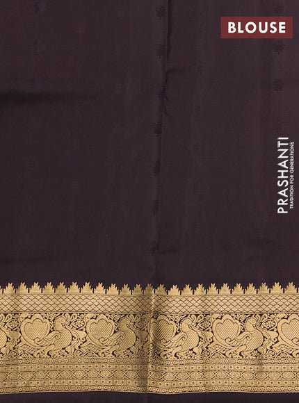 Pure soft silk saree pastel violet and coffee brown with allover zari woven buttas and annam zari woven border