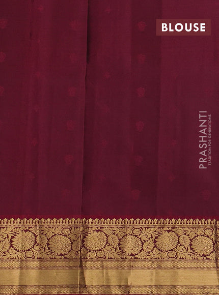 Pure soft silk saree peacock green and maroon with zari woven buttas and zari woven border